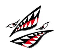 2 pezzi accessori denti di squalo adesivi bocca adesivi etichetta impermeabile casco auto camper kayak canottaggio camion moto