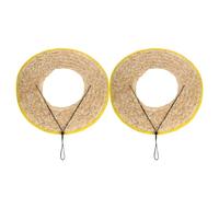 2 Pezzi Accessori per Casco di Sicurezza Parasole in Paglia Beige | Lavori All'aperto e Cantieri, Fissaggio Semplice, Stile Elegante e Sobrio, Misura Unica da 45cm