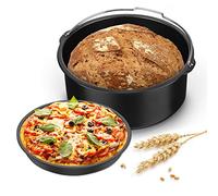 2 Pezzi Accessori per Friggitrice ad Aria, Antiaderente Torta Barilotto Rotonda Teglia per Pizza AirFryer Accessori Antiaderente Teglia, Utilizzato per Preparare di Pizze Torte per Feste(7Inch)