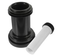 2 Pezzi Accessorio Cassetta Wc a Scarico Diritto Allungato Nascosto | PVC e Gomma, Guarnizione Inclusa, Interno Liscio senza Bave, Nero