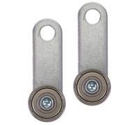 2 Pezzi Acciaio Rullo per Porta Scorrevole, 22 MM Doppio Cuscinetto | Due Ruote, Foro Vite 8mm, Scorrimento Fluido, per Binario Armadio e Officina