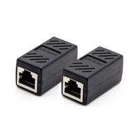 2 Pezzi Accoppiatore Ethernet Rj45 Nero Abs per Estendere Cavo | Connettore Inline Femmina-femmina, Unisce Due Cavi Rj45, Uso Casa e Ufficio