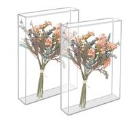 2 Pezzi Acrilico Ombra Scatole Display Cases 21X16X3.9Cm Scatola Per Ombre Trasparente Scatola Antipolvere Vetrina Cornice Per Scatola D'Ombra Per Foto Con Bouquet Di Nozze/Medaglie/Foto Memorabilie
