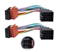 2 Pezzi Adattatore Autoradio ISO Cablaggio 16 Pin Universale Maschio a Femmina per VW FIAT Opel Corsa B C Opel Astra F G