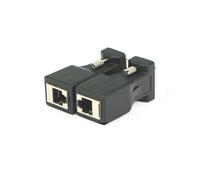 2 Pezzi Adattatore Estensore Vga Extender Head Nero in Pvc