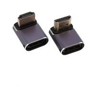 2 Pezzi Adattatore HDMI 8K Angolato 90 Gradi e 270 Gradi, Connettore HDMI 2.1, Maschio Femmina 48Gbps con LED Indicatore Estensore per PS5 Xbox TV Monitor Laptop Proiettore Supporto 8K60Hz 4K120Hz