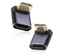 2 Pezzi Adattatore HDMI 8K UHD a 90 Gradi, Connettore HDMI Angolare 48Gbps con indicatore LED, Estensore 2.1 Angolo Retto Maschio Femmina per PS5, Xbox, TV, Laptop, Supporto 8K@60Hz, 4K@120Hz