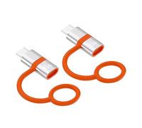 2 Pezzi Adattatore Lightning USB C, 36W Ricarica Rapida PD, 480Mbps Trasmissione Dati, Compatibile con iPhone Samsung Galaxy S24/S23(non per Apple Pencil/Audio/OTG) con Anello Antiperdita