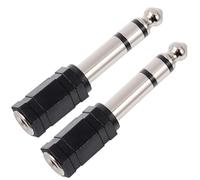 2 Pezzi Adattatore per Cuffie, 6,35 mm Maschio a 3,5 mm Femmina Adattatore Jack Stereo Placcato, Adattatore Stereo HiFi per Cuffie, Microfono