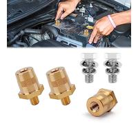 2 Pezzi Adattatore Poli Batteria, Coppia di Adattatori per Batteria M8 Positivo Negativo con Viti e Rondelle in Acciaio Inox, Terminale Della Batteria per Batterie Auto Con Scatola Portaoggetti