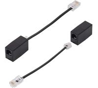 2 Pezzi Adattatore RJ45 a RJ11, Splitter di Rete, Adattatore RJ45 Femmina a RJ11 Maschio, con Cavo di Connessione Ethernet a Telefonico, Connettore per Telefonia Analogica Fax Modem DSL Router, Nero