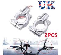 2 Pezzi Adattatore Staffa Specchio Manubrio Moto 10mm Cromato 7/8inch 22mm