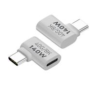 2 Pezzi Adattatore USB Angolato, Adattatore USB C 90 Gradi, Adattatore USB Type C Extender 4.0, Adattatore USB C 90 Gradi, Connettore Pd 140w Ad Angolo Retto, Adattatore Caricabatterie Rapido , C