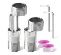 2 Pezzi Adattatori per Rubinetto Doccia Raccordo Eccentrico Rubinetto Eccentrico Rubinetto Doccia Cconnettore S Girevole a 360 Gradi Lunghezza Regolabile con 2 Chiavi a Brugola per Cucina Bagno