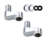 2 pezzi Adattatori per rubinetto doccia, Rubinetto per doccia Adattatore, Adattatore per rubinetto doccia a S, con anello decorativo e guarnizione di tenuta, Rubinetto doccia adattatore regolabile