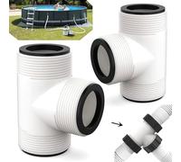 2 pezzi Adattatori per Tubo per Piscina Intex Coleman, Tubo per Piscina con Raccordo a T Adattatore per Tubo da 1,5 Pollici / 3,8 cm con Anelli da 3 Litri Tubo Diviso