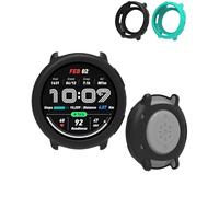 2 pezzi, adatto per Amazfit Active 2, custodia protettiva in silicone, design a clip indossabile si adatta comodamente senza cadere, fori precisi, anti-caduta e anti-graffio, lavabile, nero e verde