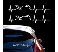 2 Pezzi Adesivi Casco Moto Impermeabili, Adesivo per auto ECG, Bianco
