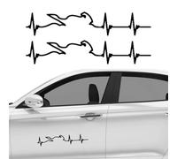 2 Pezzi Adesivi Casco Moto Impermeabili, Adesivo per auto ECG, Nero