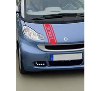 2 Pezzi Adesivi Decorativi per Carrozzeria, Strisce da Corsa Laterali per Porta, Decalcomanie Protezione del Cofano, Accessori Modifica, per Smart Fortwo Forfour 453 451 450,Red