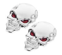2 Pezzi Adesivi di Halloween Stagione di Teschio Demone | Decalcomania Autoadesiva, Finitura Argento, per Superfici Lisce, Decorazione Creativa