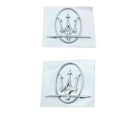 2 Pezzi Adesivi Emblemi Auto per Maserati Ghibli Granturismo Levante Quattroporte GT Q4 Coupé Gransport 3D ABS Badge Decalcomanie,D