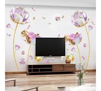 2 Pezzi Adesivi Murali Fiori Murali Decalcomania Artistica 3D Per La
