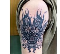 2 Pezzi Adesivi Per Tatuaggi Temporanei A Base Di Erbe Tatuaggio Finto Testa Di Drago Serie Scura Mano Braccio Succo Femmina Maschio Semipermanente Antiriflesso Impermeabile Durata 2 Settimane