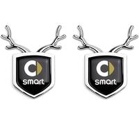 2 Pezzi Adesivo Emblema Auto per Smart Fortwo 450 451 453 Forfour 450 452 454, Emblema in Metallo Cromato con Logo 3D per Auto Adesivi Decorativi Metallo per Auto,B