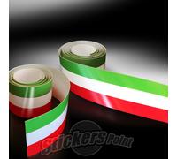 2 PEZZI Adesivo fascia striscia TRICOLORE cm 120 x 4 ITALIA bandiera italiana