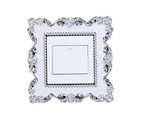 2 pezzi adesivo for interruttore copertura for della luce arte parete cornice for presa singola surround da decorazione for la casa dell'ufficio per Lnterruttore(Silver3)