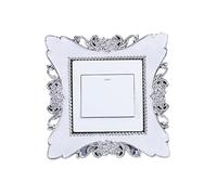 2 pezzi adesivo for interruttore copertura for della luce arte parete cornice for presa singola surround da decorazione for la casa dell'ufficio per Lnterruttore(Silver1)