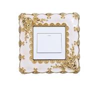 2 pezzi adesivo for interruttore copertura for della luce arte parete cornice for presa singola surround da decorazione for la casa dell'ufficio per Lnterruttore(Gold2)