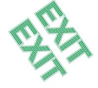 2 Pezzi Adesivo Luminoso Exit per Uscita di Emergenza, PVC Verde | Segnale Decorativo per Scuole e Negozi, Messaggio Direzionale Chiaro, Facile da Applicare