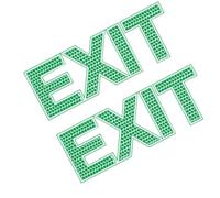 2 Pezzi Adesivo Murale Exit Luminoso Verde in Pvc