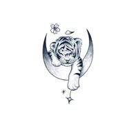 2 Pezzi Adesivo Per Tatuaggio Con Succo Di Figura Di Animale Carino Da Polso Di Tigre, Tatuaggio Semipermanente, Tatuaggio Finto Realistico, Dura 7-15 Giorni, Adesivo Per Tatuaggio Temporaneo Impermea