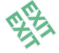 2 Pezzi Adesivo Segnaletico Exit Verde Luminoso in Pvc per Scuole