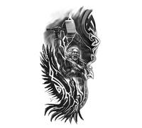 2 pezzi adesivo tatuaggio corpo Dio mostro Gesù, lupo, adesivo tatuaggio leone impermeabile braccio gambe posteriori for uomo donna coppia(002)