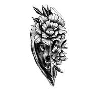 2 pezzi adesivo tatuaggio corpo Dio mostro Gesù, lupo, adesivo tatuaggio leone impermeabile braccio gambe posteriori for uomo donna coppia(007)