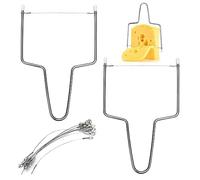 2 Pezzi Affettatrice per Burro, con 12 Pezzi Filo Taglia Formaggio, Fili di Ricambio per Affettare il Formaggio Fili Affettatrice per formaggio in acciaio inox per salsiccia di burro duro e semi duro