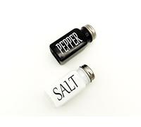 2 Pezzi Agitatore di sale e pepe,Barattoli Sale e Pepe - bottiglie per spezie in acciaio inossidabile in vetro bianco e nero,vaso per condimenti, bottiglie per barbecue