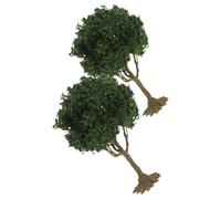2 Pezzi Albero Artificiale Micro Paesaggio Verde per Modellismo DIY | Plastica e Filo di Ferro, Regolabile e Facile da Assemblare, per Desktop e Scenografie in Miniatura