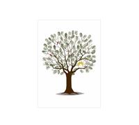 2 pezzi albero impronte digitali personalizzato for libro degli ospiti | Libro degli ospiti nozze Albero di impronte digitali Tela Wall Art Poster Regalo Firma Ricordo di matrimonio for la festa