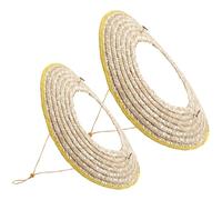 2 Pezzi Aletta Parasole in Paglia di Grano per Casco di Sicurezza, Parasole Leggero a Tesa Larga, Compatibile Caschi Duri per Giardinaggio e Ciclismo