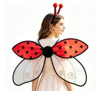 2 pezzi ali di ape gialla di Halloween e fascia rossa coccinella accessori costume