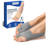 2 pezzi Alluce Valgo Correttore, Tutore Alluce Valgo, Divaricatore Alluce Valgo, Antiscivolo, Separatore Alluce Valgo con Panno Elastico, Per Evitare Sfregamenti E Alleviare La Pressione, Grigio