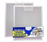 2 Pezzi Alluminio Antigrasso Filtro Cappa Cucina 265 x 359 x 9 mm con Codice Originale 00703451 703451 10035302 per Bosch per Siemens per Balay - Garanzia di 10 Anni - MONTERAL