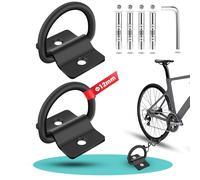 2 Pezzi Ancoraggio Muro Bicicletta, Ancoraggio Pavimento Bicicletta, Ancoraggio Pavimento Moto, Antifurto in Acciaio ad alta Resistenza Include Viti, Tassello a Espansione, Anello Inclinabile ø12