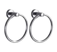 2 pezzi Anelli per appendere in acciaio inox, anelli per appendere gli asciugamani da bagno, portasciugamani in metallo, appendiabiti da parete per il bagno, anelli di stoccaggio rotondi per il bagno