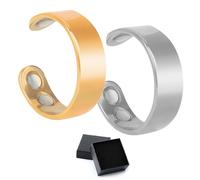 2 Pezzi Anelli per Dimagrire Magnetico, Ridurre Ansia Anello Magnetico, Anelli Menopausa Resistente Alla Regolabile, Migliora Dormire Anello Magnetico Donna